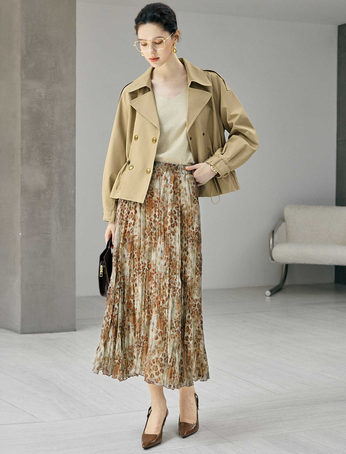Collared Button Front Long Sleeve Jacket