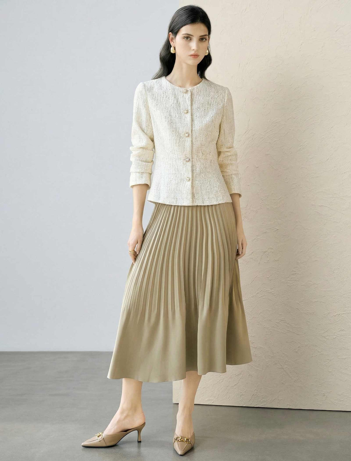 Ivory Sequin Lace Cropped Jacket