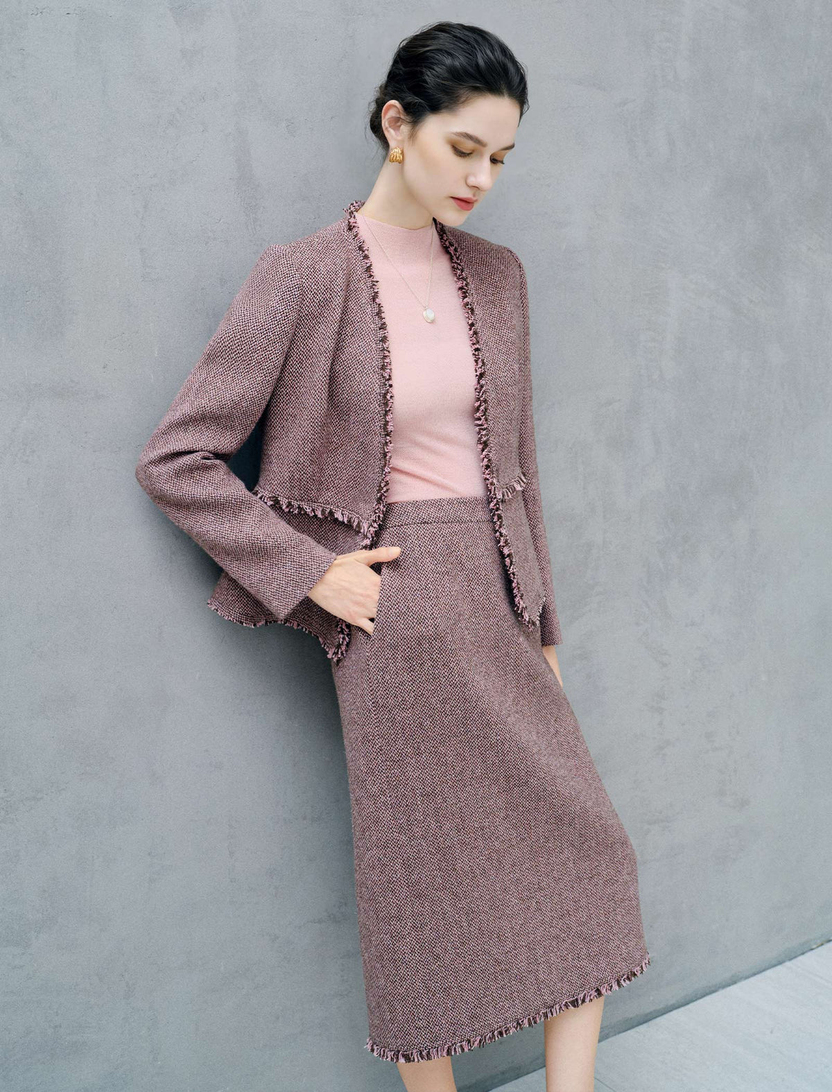 Mock Neck Ribbed Long Sleeve Knit Top