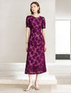 Noir Flocked Lace Midi Dress