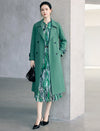 Notched Lapel Double Breasted Belted Knee-Length Trench Coat