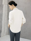 Ruffled Mock Neck Textured Blouse