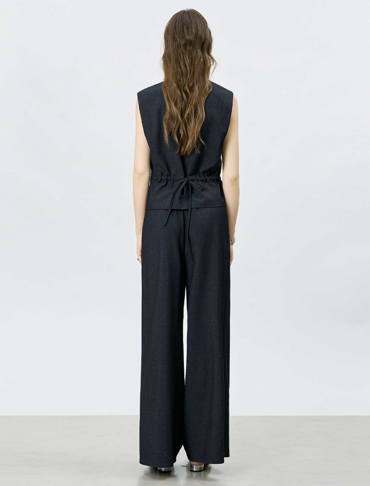 Wide-leg casual trousers
