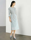 Boat Neck Midi Sheath Dress