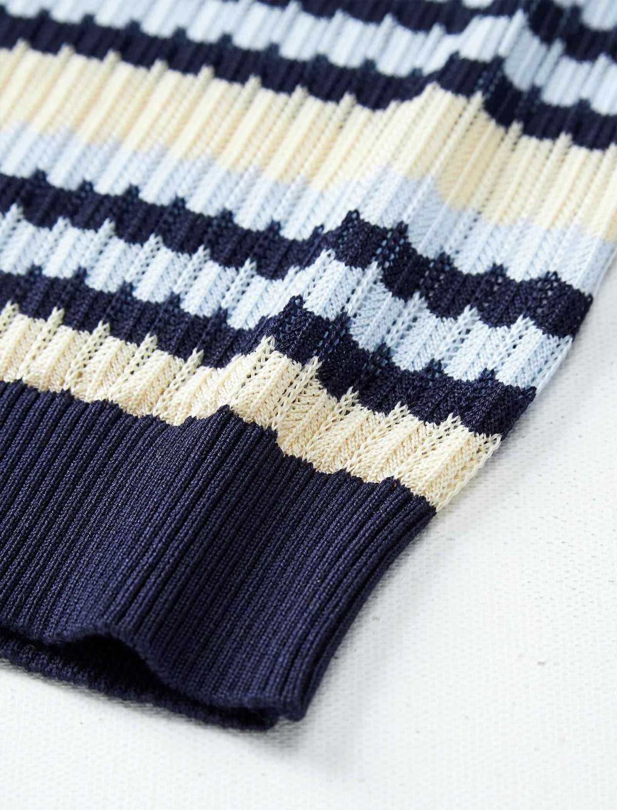 Tencel Striped Short-Sleeve Knit Top