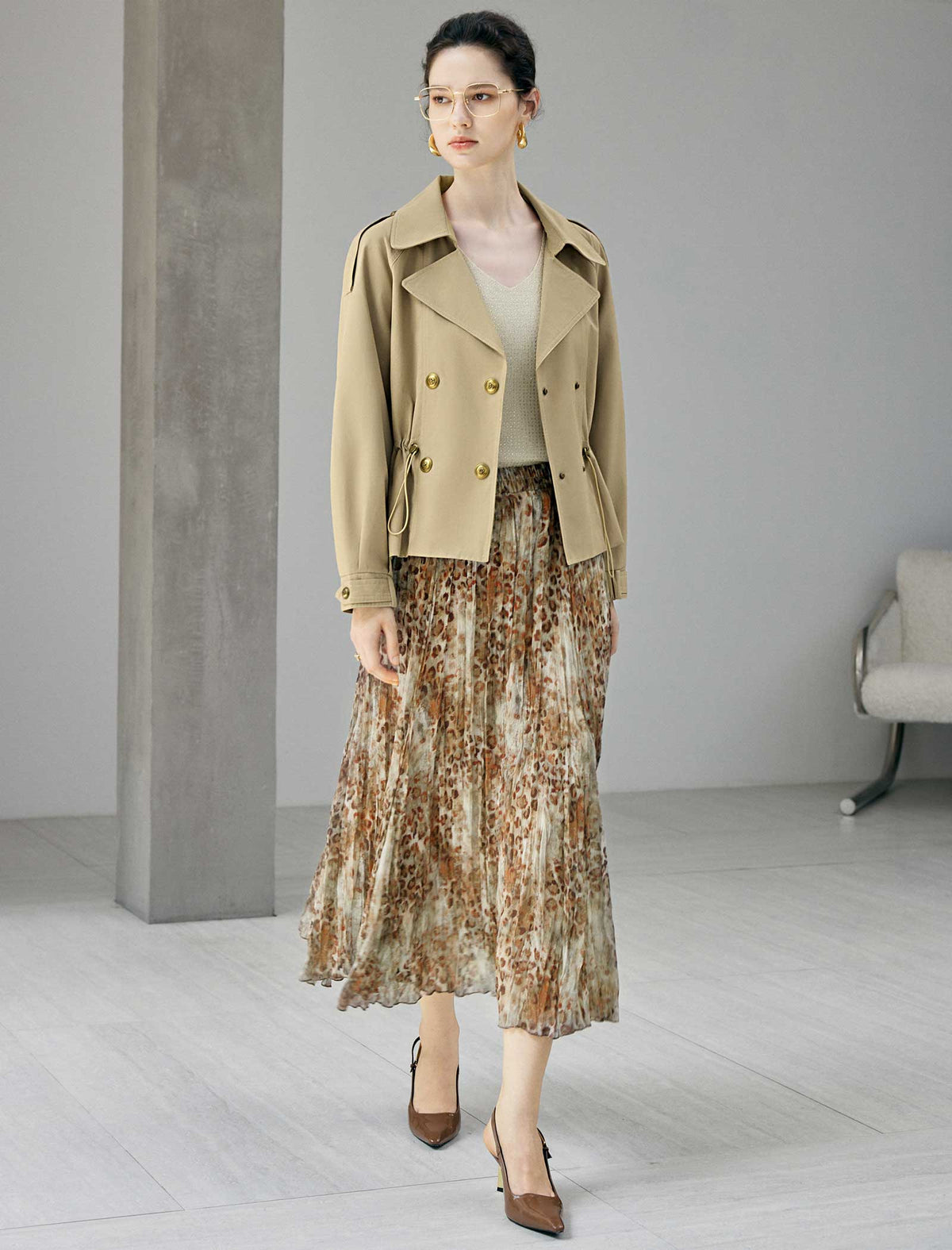 Collared Button Front Long Sleeve Jacket