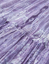 Purple Paisley Print Tiered Midi Skirt