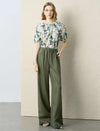 Linen Wide-Leg Drawstring Pants