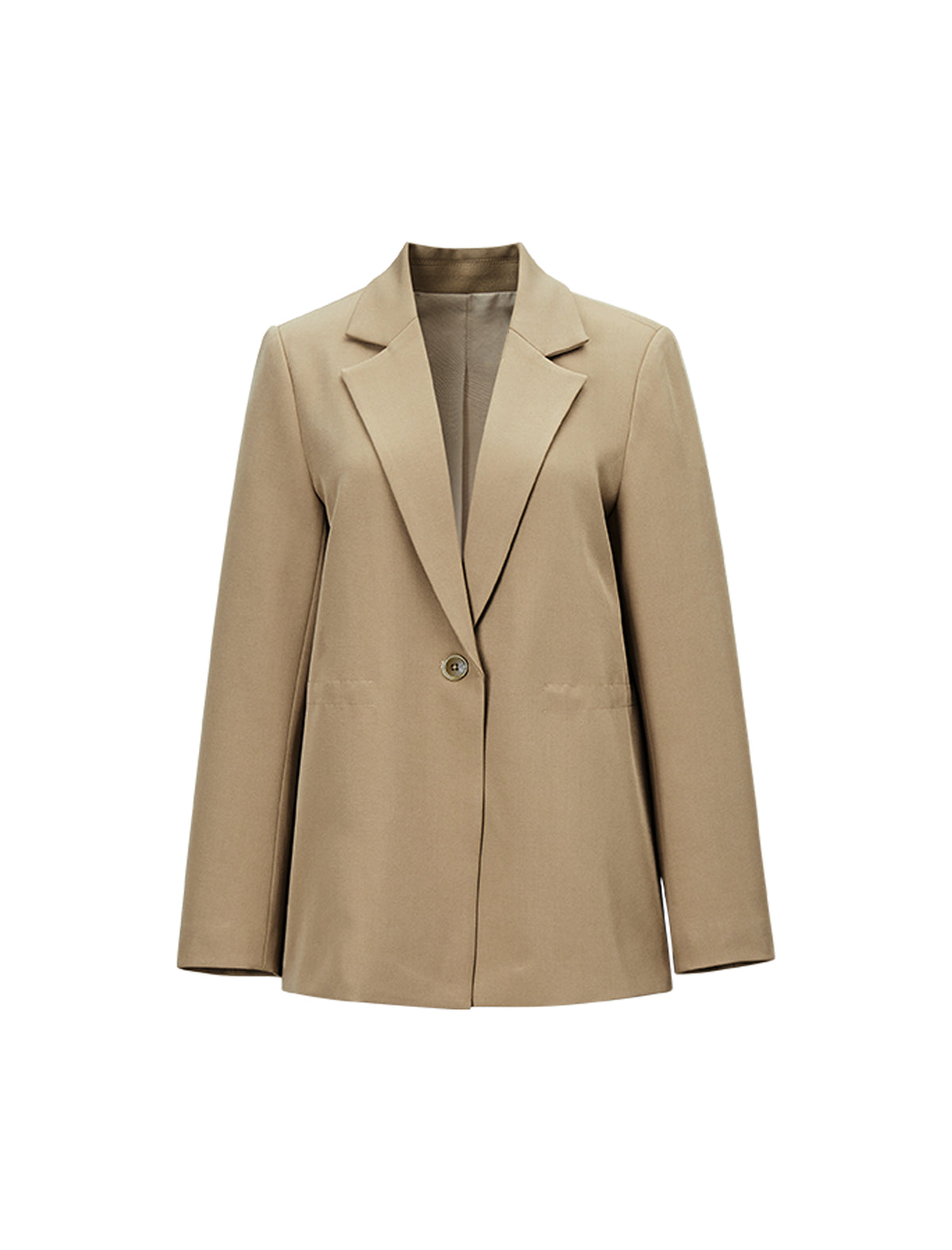 Notched Lapel Drawstring Waist Long Sleeve Jacket
