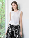 Chiffon Round Neck Sleeveless Top