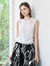 Chiffon Round Neck Sleeveless Top