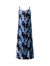 Floral Print Side Slit V-Neck Slip Midi Dress
