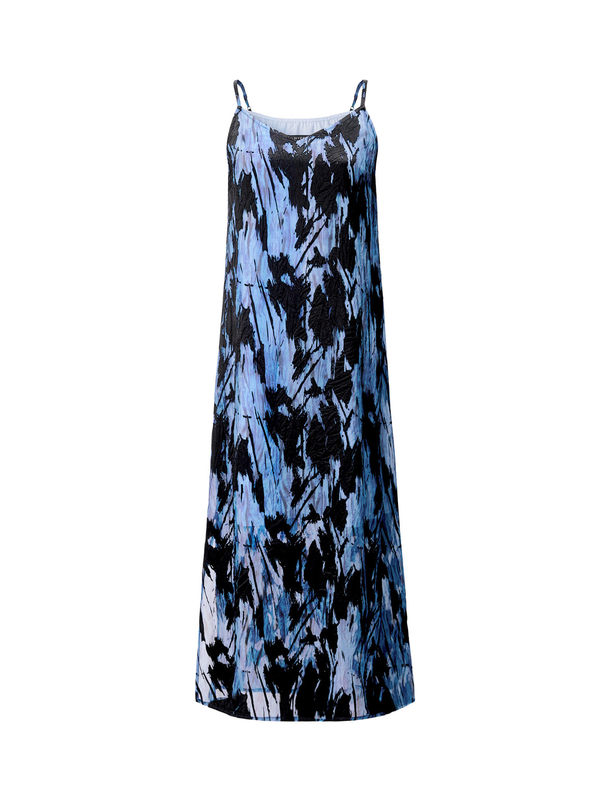 Floral Print Side Slit V-Neck Slip Midi Dress