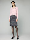 Wool and Mulberry Silk Blend Beaded V-Neck Sweater