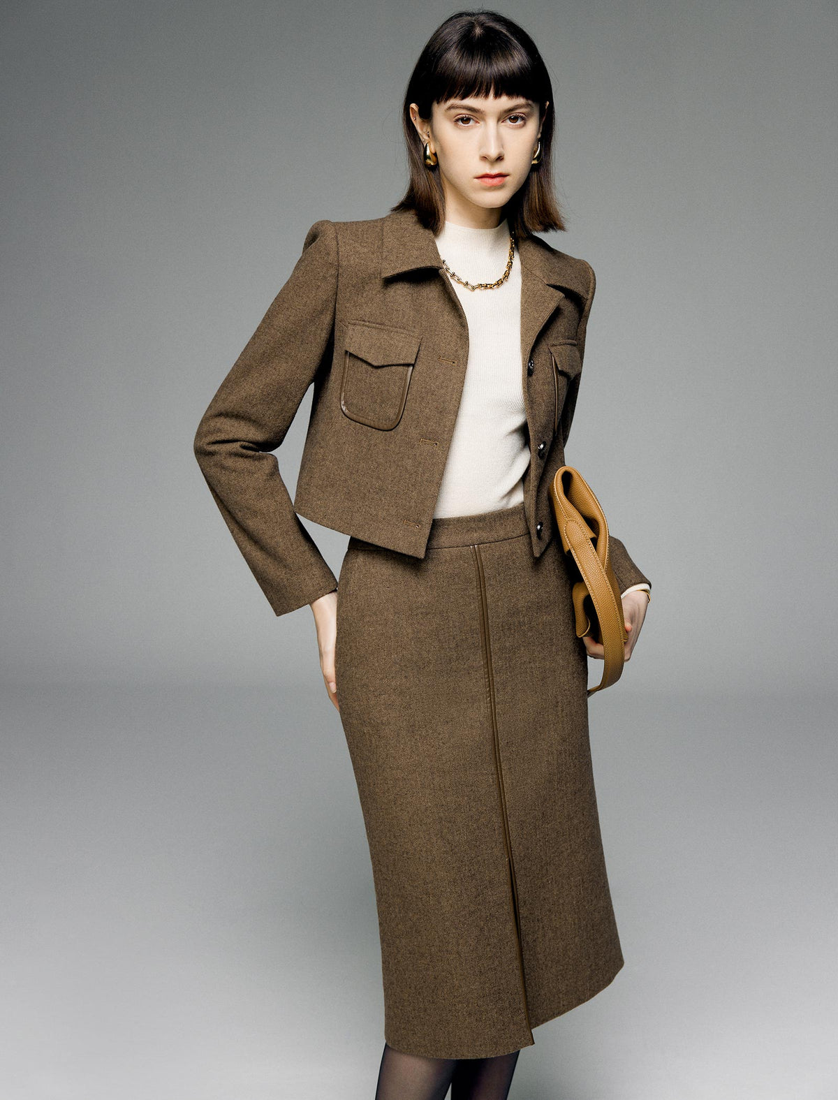 Vintage Cropped Wool Blend Jacket