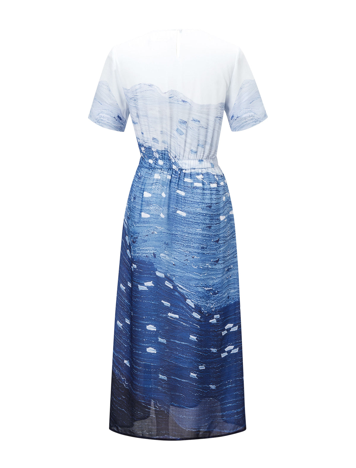 Ocean Breeze Round Neck Midi Dress