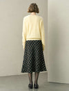 Tweed A-Line Check Midi Skirt
