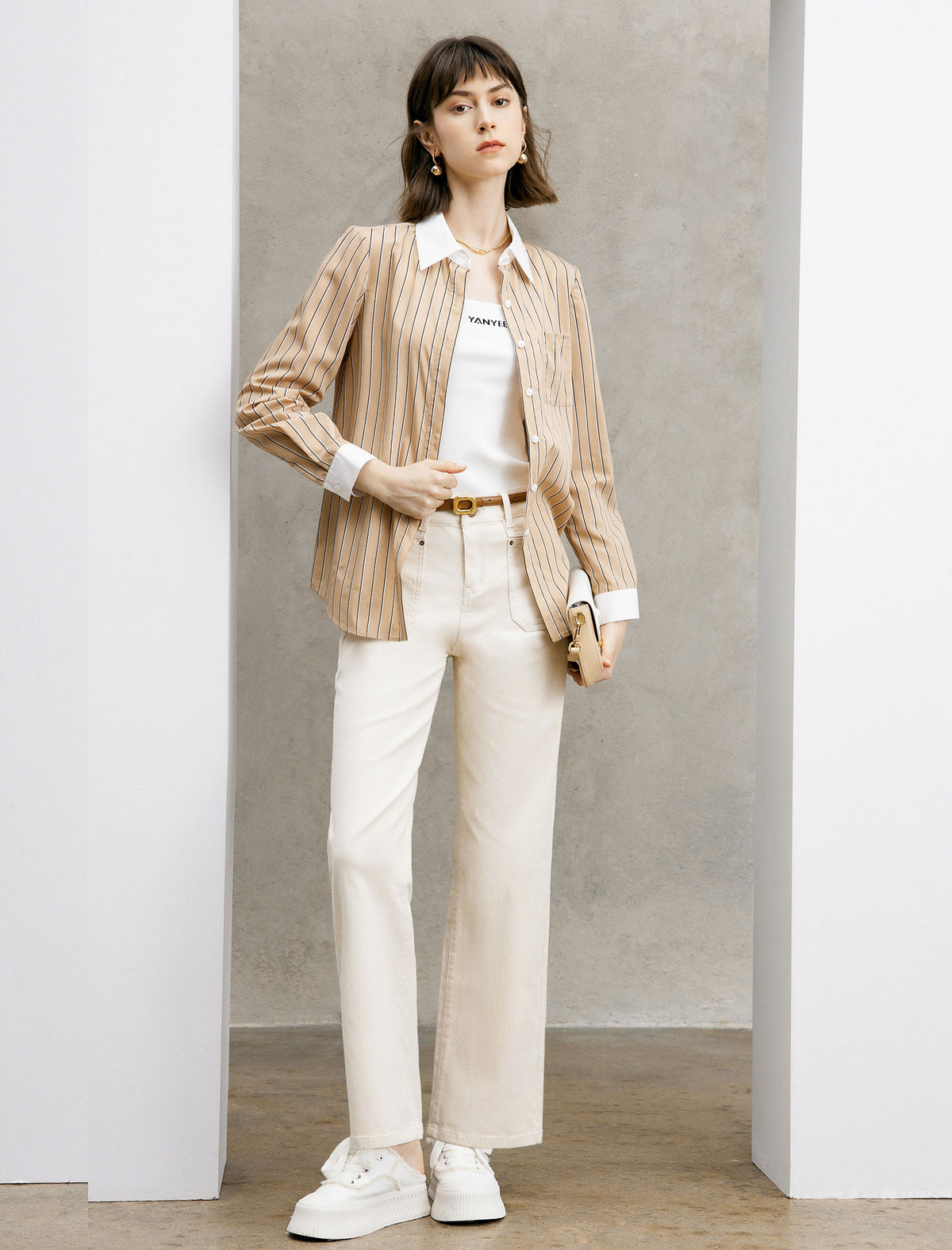High‑Waist Wide‑Leg Cotton Jeans