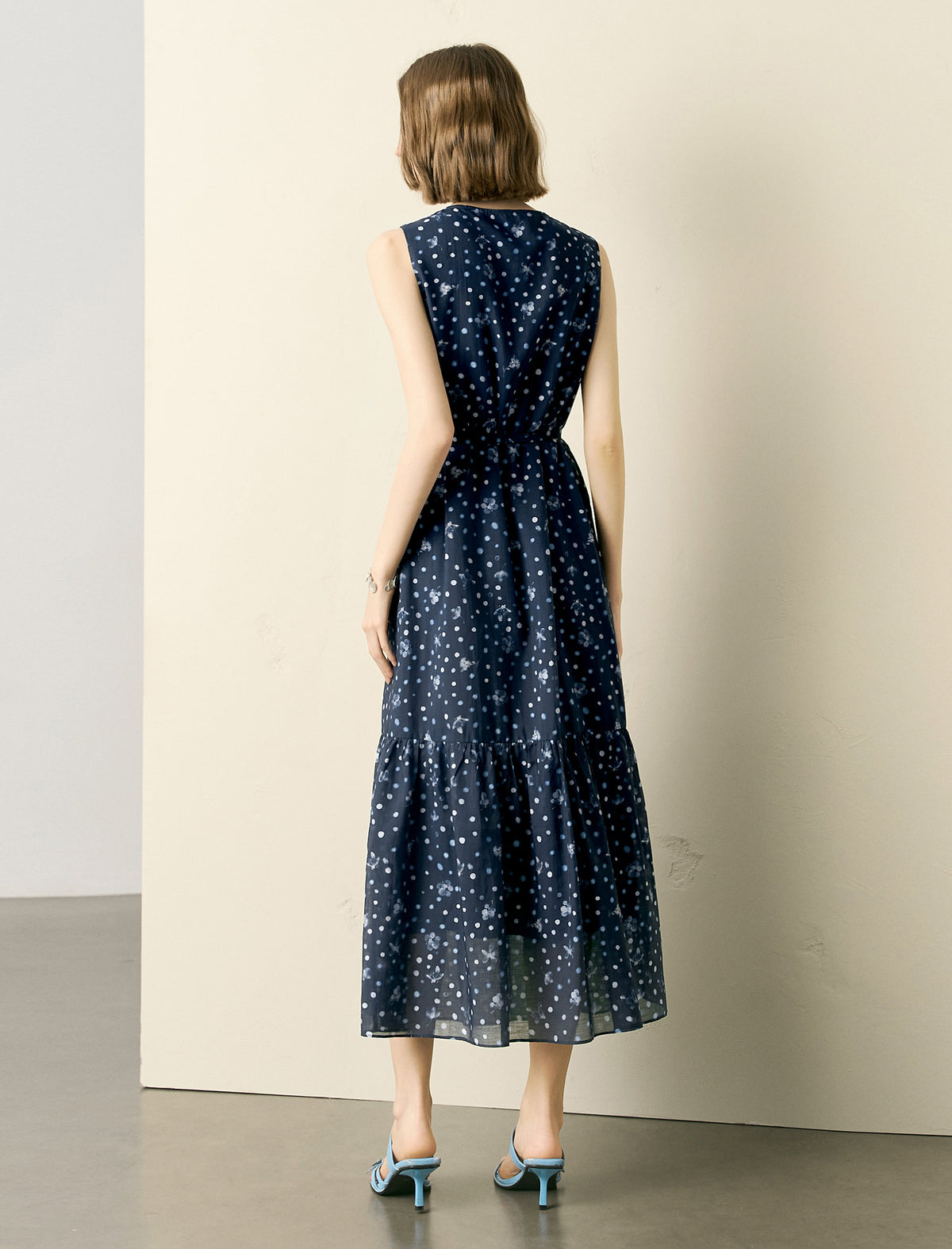 Tencel Floral Polka Dot Maxi Dress