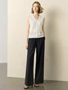 White Lace-Trim Knit Sleeveless Vest