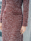 Pearl Trimmed Tweed Style Sheath Dress