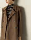 Brown Double-Breasted Notched-Lapel Trench Coat