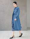 Double Breasted Midi Trench Coat with Waist Belt