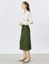 Ivory Ruffled Tie-Neck Blouse