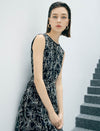 Sleeveless Floral Embroidered Mesh Midi Dress