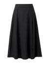 Black A-Line Midi Skirt