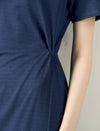 Side Twist Short Sleeve Midi Dress