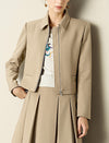 Vintage Slim Fit Camel Short Coat