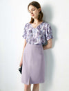 Solid Front Slit Skirt