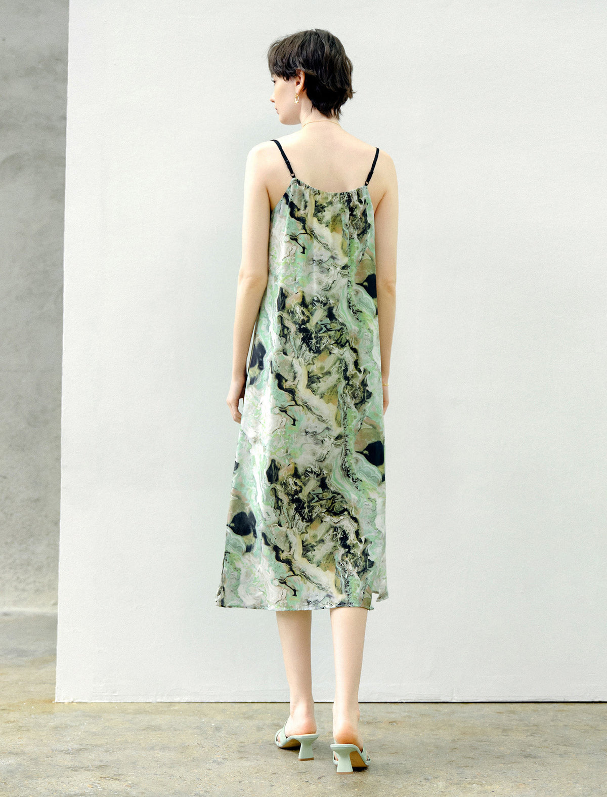 Contrast Trim Slip Midi Dress