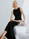 Back V-Cut Sleeveless Midi Dress