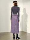 A-Line Mid-Length Textured Midi Skirt