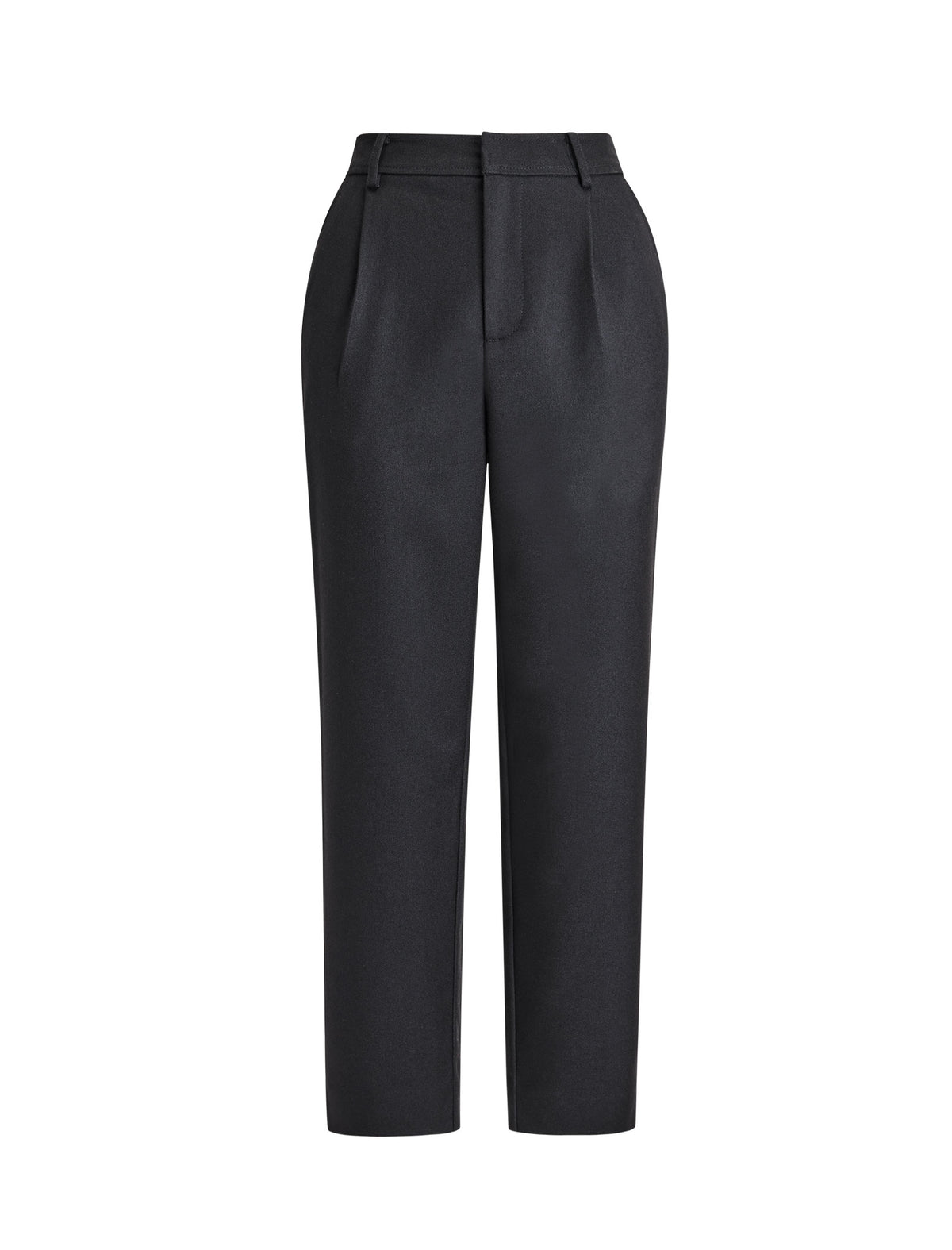 Black High-Waisted Tapered Pants
