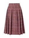 Wool-Blend Plaid Midi Skirt
