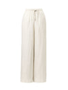 Linen Wide-Leg Drawstring Pants
