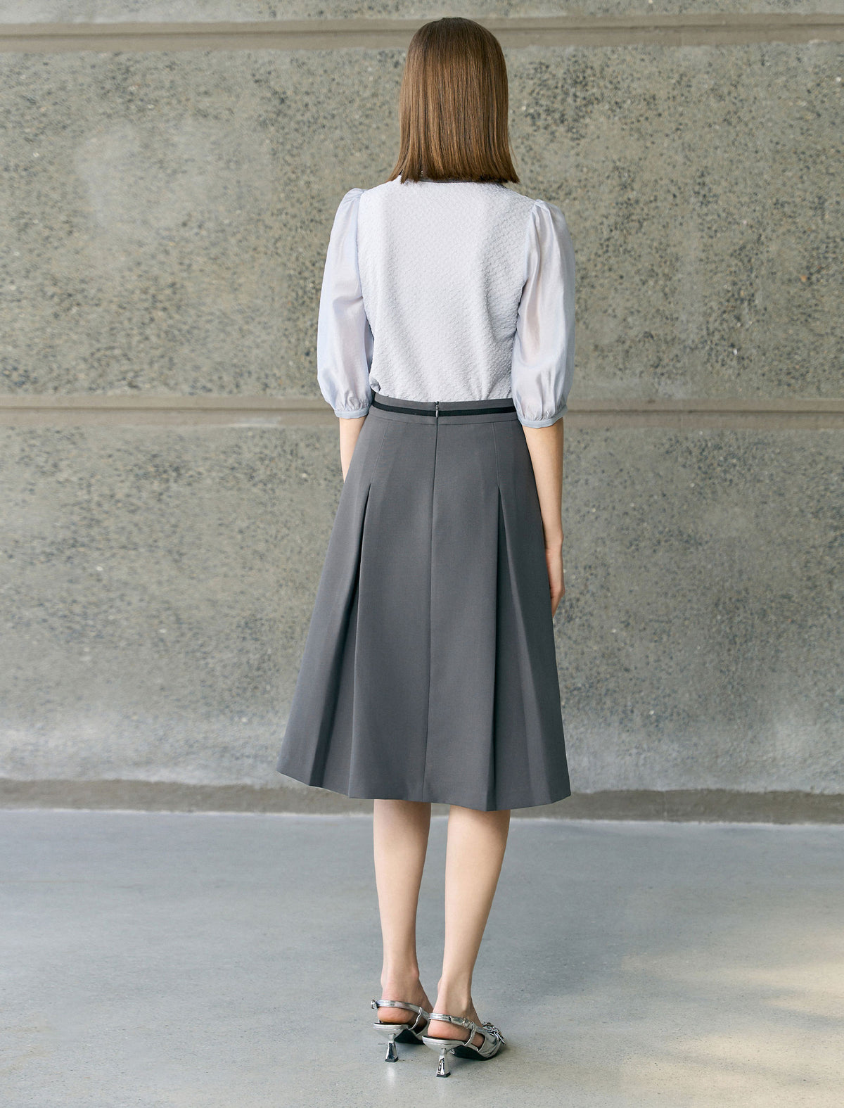 Embellished Collar Puff Sleeve Blouse