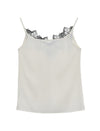 Ivory Satin Black Lace Trim Camisole