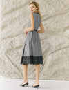 Striped Sleeveless Belted Dress