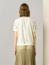 Cream Floral Lace Short Sleeve Top