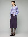 Wool and Mulberry Silk Blend Gradient Crewneck Relaxed Sweater