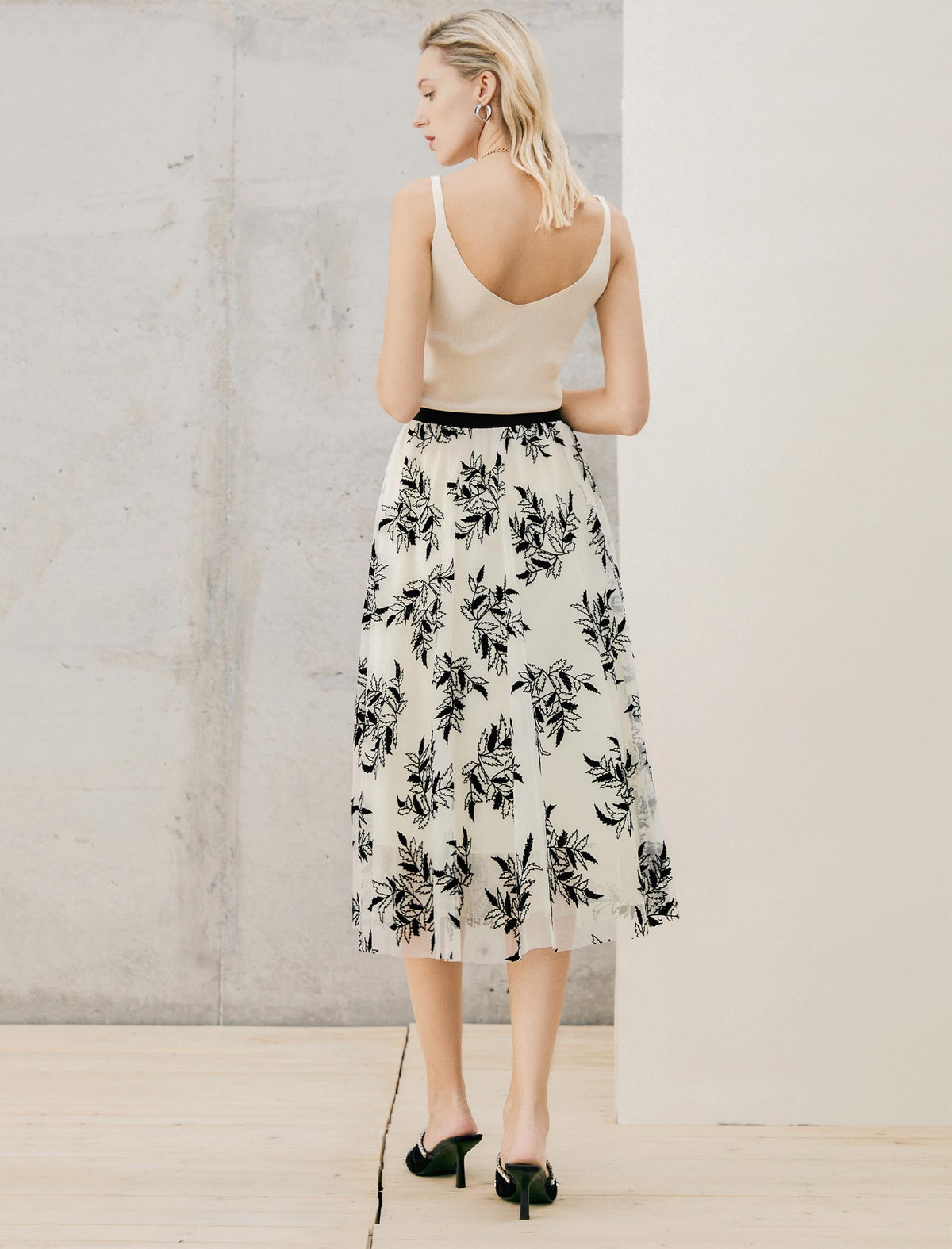 Floral Print A-Line Skirt