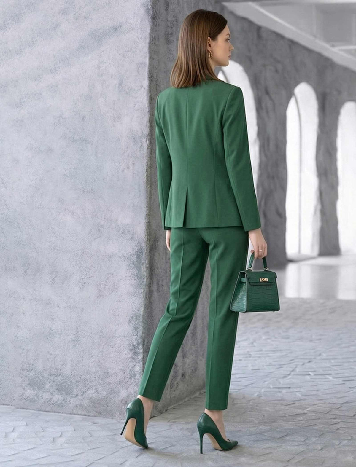 High-Waisted Tailored Tapered Pants