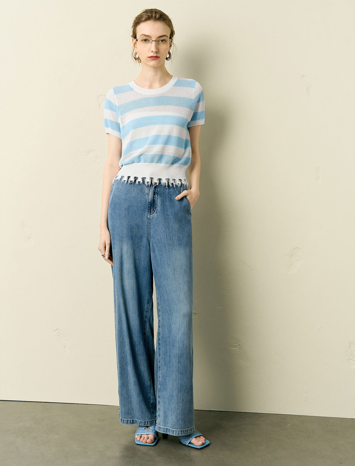 Light Wash Straight-Leg Jeans