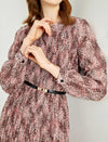 Print Pleated Midi Dress