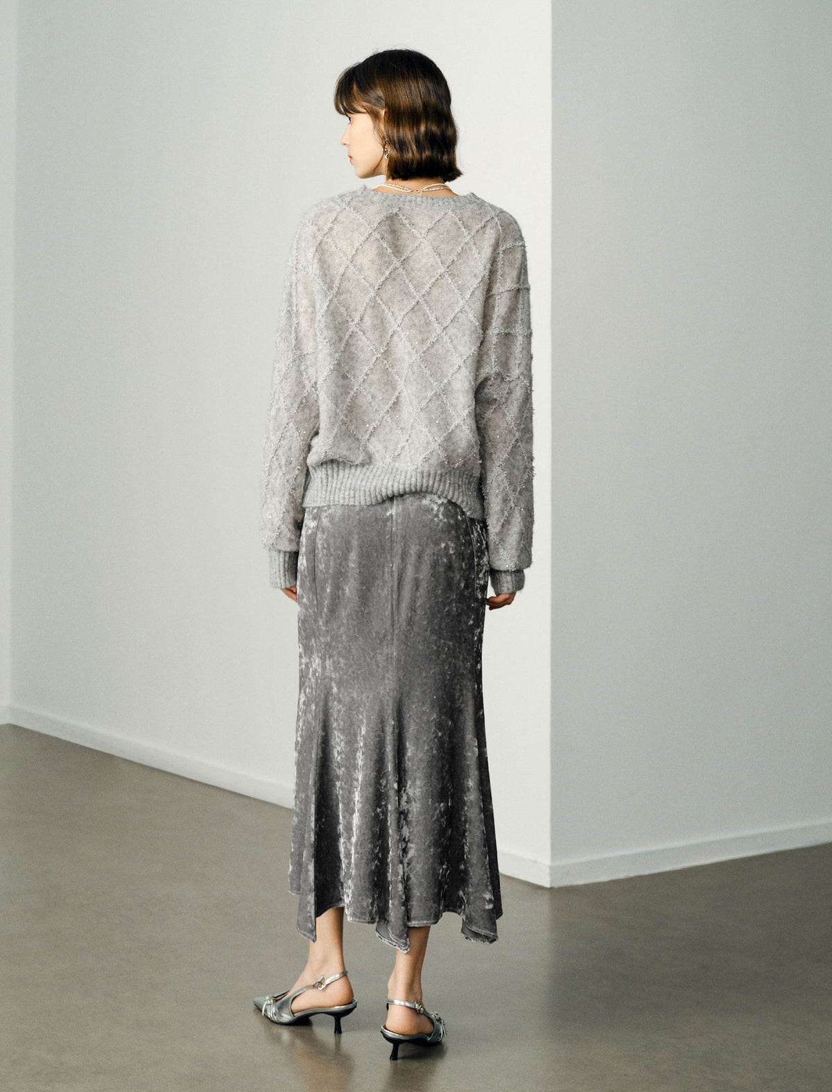 Velvet Mermaid Midi Skirt