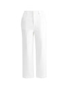 High-Waisted White Cropped Pants